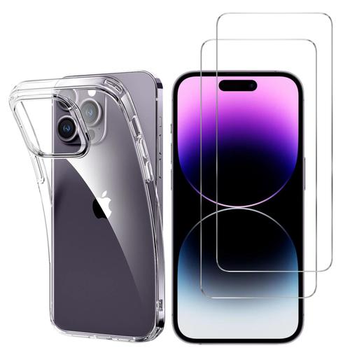 Coque Pour Iphone 15 Pro Et 2 Verres Trempé Film Protection Ecran Phonillico®