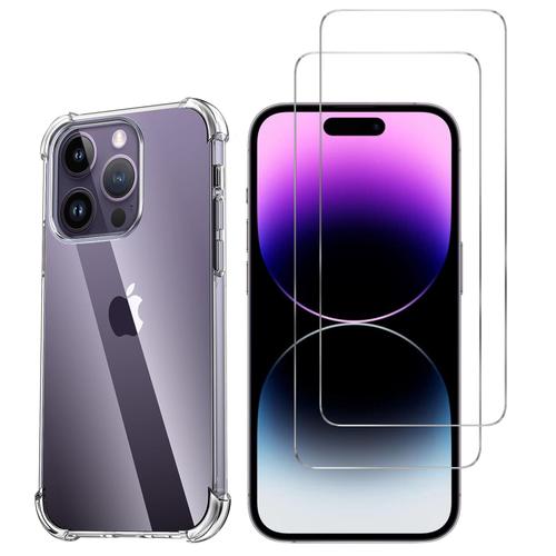 Coque Antichoc Pour Iphone 15 Pro Et 2 Verres Trempé Film Protection Ecran Phonillico®