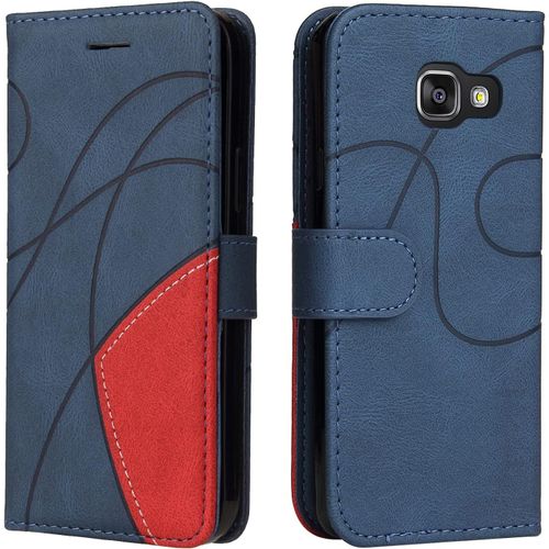 Coque Pour Samsung Galaxy A3 2016 / A310, Etui En Cuir Pu Portefeuille Housse Fermeture Magnétique Und Flip Protection Case Avec Antichoc Tpu, Etui À Rabat, Fentes Pour Cartes (Bleu)