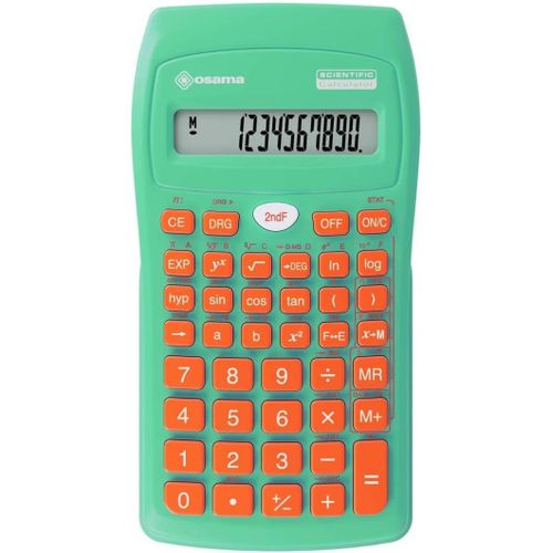 Calculatrice Scientifique 56 Fonctions, 10 Chiffres Mantisse et 2 Exposant, Idéal pour École, Université et Bureau - Calculatrice College, Lycee et Primaire avec Étui Coulissant, Vert/Orange