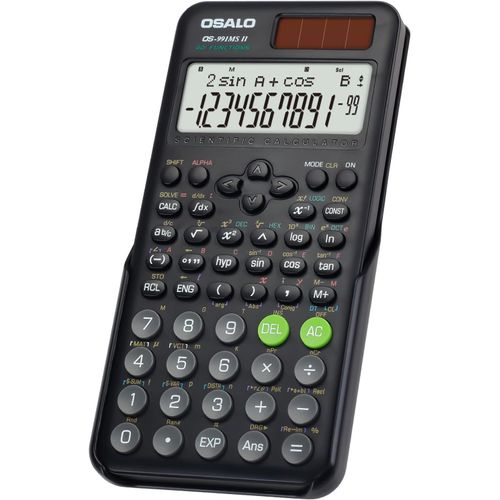Calculatrice scientifique 401, fonction 10 + 2 chiffres, écran solaire et batterie, étui de protection pour l'école, noir (OS 991MS 2nd Edition)