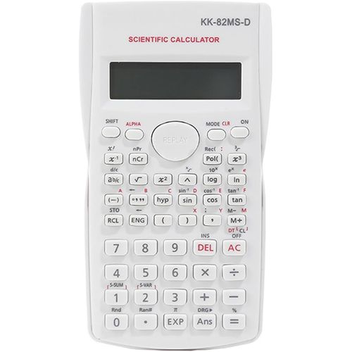 KK-82MS-D Calculatrice Scientifique Portable avec 240 Fonctions Affichage à Deux Lignes pour Fournitures de rentrée Scolaire, étudiants, Enseignants, Affaires, Bureau, Maison (Blanc)