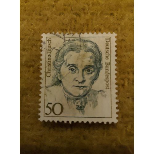 Timbre Oblitéré 50 Christine Teusch Deutsche Bundespost Bleu/ Marron.