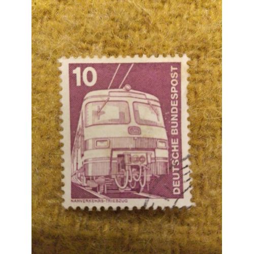 Timbre Oblitéré 10 Deutsche Bundespost Marron.