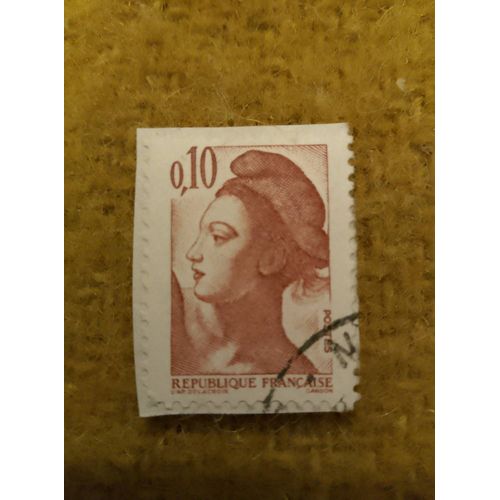 Timbre Oblitéré République Française 0,10 Marianne Marron.