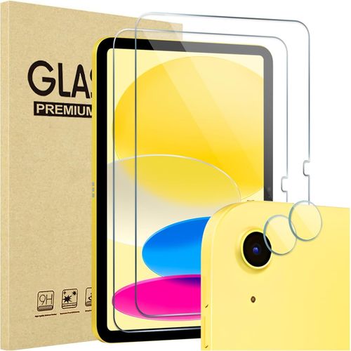 Verre Trempé Pour Ipad 11 Pouces(A16) 2025, Ipad 10ème Génération 10.9 Pouces 2022, 2 Protection Écran + 2 Protection Objectif Photo, Film Protection Screen Protecteur -Transparent