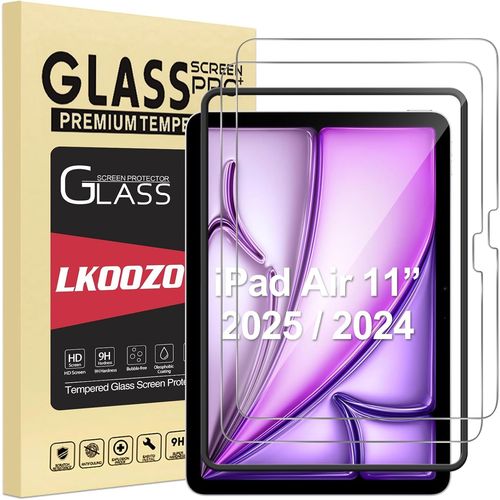 [Lot De 2 Verre Trempé Pour Ipad Air 11 Pouces M3/M2 (2025/2024), Protection Écran Avec Outil D'installation Facile, Dureté 9h