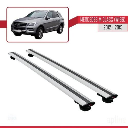 Compatible Avec Mercedes M Class 3 (W166) Pre-Facelift 2012-2015 Basic Model Barres De Toit Railing Gris Alu 2 Barres