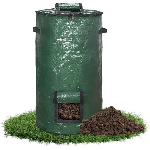 GOUTS ET COULEURSStand Up Composteur, 120L Sac Jardinage Sac De Compost Jardin Pliable Poubelle De Jardin Grande Sacs Bac À Compost Organique Ecologique Avec Adapté À La Cuisine