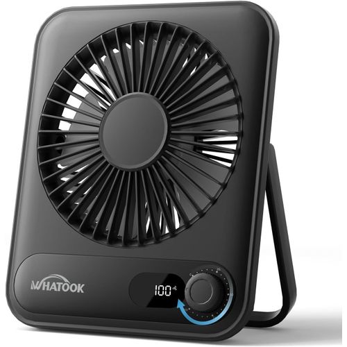GOUTS ET COULEURSVentilateur De Bureau Usb Mini:100 Vitesses Et Batterie 2000 Mah,Silencieux Petit Ventilateur De Poche Avec Écran Led,Portatif Portable Ventilateur Pliable Pour Bureau Maison Chambre