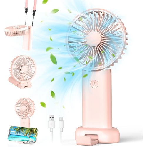 GOUTS ET COULEURSMini Ventilateur Portable, Ventilateur Usb Rechargeable Portable Silencieux Petit Ventilateur A Main Avec 3 Vitesses Pour Voyages, Maquillage,Camping,L'Extérieur,L'Intérieur,Les Dépl