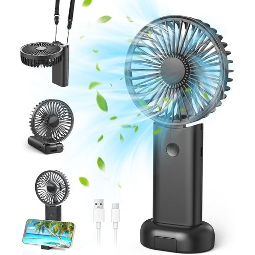 GOUTS ET COULEURSVentilateur Portable, Portatif Electrique Fan De Bureau À Pile Ventilateur Silencieux Chambre 5 En 1 Ventilateur Voiture 3 Vitesses Pour Voyages, Maquillage,Camping,Bureau À Domicile