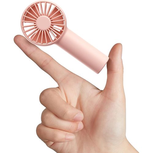 GOUTS ET COULEURSMini Ventilateur Portable À Piles Avec Batterie 2000Mah, Ventilateur Personnel Alimenté Par Usb, 3 Vitesses, Flux D'Air Amélioré, Ventilateur De Poche Silencieux Rechargeable - Rose