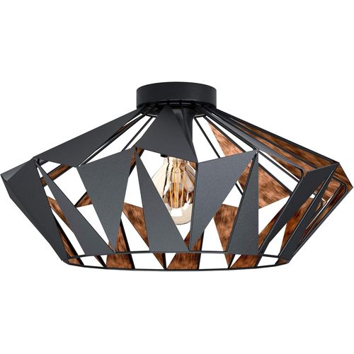 Ytseazn-Luminaire Plafonnier Carlton 6,Lustre Au Style Vintage,Industriel Et Rétro En Acier Noir Et Cuivre,Lampe De Plafond Pour Salon,Cuisine Et Couloir,Douille E27