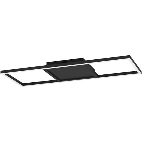 Ytseazn-Connect.Z Plafonnier Led Connectée Calagrano-Z,Lampe De Plafond Contrôlable Par Application Et Commande Vocale Alexa,Blanc Chaud-Froid,Rétro-Éclairage Rvb,Dimmable,Métal Noir,64x24cm