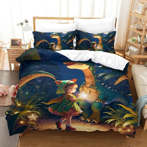 Anime Girl Housse De Couette Imprim¨¦E D Housse De Couette Parure De Lit Pi¨¨Ces Avec Taies D'oreiller En Microfibre Pour Enfants Et Adultes Avec Fermeture ¨¦Clair Queen