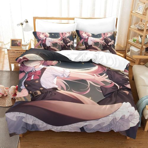 Anime Girl Parure De Lit Pi¨¨Ces Avec Housse De Couette Imprim¨¦E En D, Housse De Couette Pour Enfants Et Adultes Avec Taies D'oreiller, Pi¨¨Ces En Microfibre Avec Fermeture ¨¦Clair