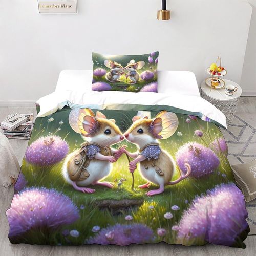 Parure De Lit Requins Avec Housse De Couette Imprim¨¦E 3d, Housse De Couette Arc-En-Ciel, Housse De Couette En Microfibre Avec Taies D'oreiller, Pi¨¨Ces Adc Pour Enfants Et Adultes