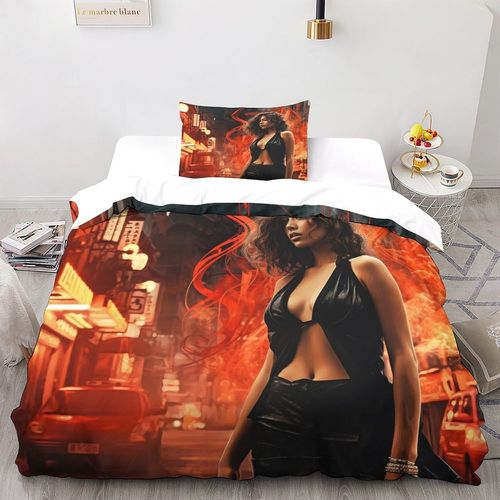 Parure De Lit Sexy Avec Housse De Couette Imprim¨¦E 3d, Housse De Couette Color¨¦E En Microfibre Avec Taies D'oreiller, Pi¨¨Ces Adc Pour Enfants Et Adultes