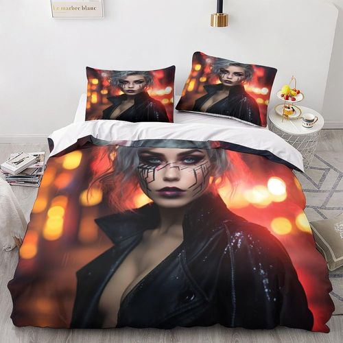 Parure De Lit Sexy 3d Imprim¨¦E Color¨¦E Avec Housse De Couette Et Taies D'oreiller Pour Enfants Et Adultes En Microfibre