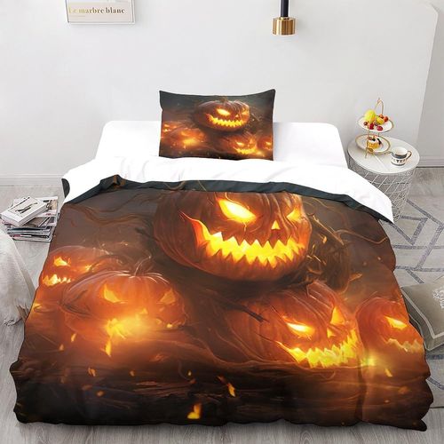 Flames Housse De Couette 3d Imprim¨¦Hell Parure De Lit Housse De Couette Housse De Couette En Microfibre Avec Taies D'oreiller Pi¨¨Ces Adc Pour Enfants Et Adultes