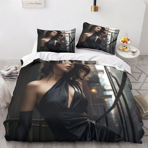 Urban 3d Imprim¨¦Sisters Housse De Couette Housse De Couette Parure De Lit Housses De Couette Adc Pi¨¨Ces Avec Taies D'oreiller Microfibre Pour Enfants Et Adultes