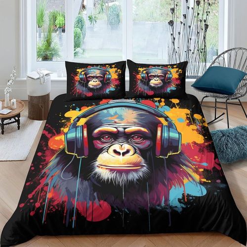 Monkey Fantasy Color Parure De Lit Abstraite Avec Paysage Et Art Pour Lit Double ( X Cm)