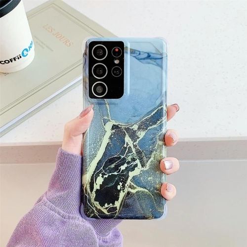 Coque De Téléphone En Marbre Doré Anti-Éclats Pour Samsung Galaxy Note20 Ultra Noir Ld1