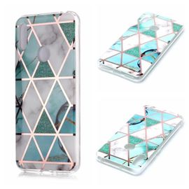 Coque Tpu Motif Marbre Pour Huawei Y6 (2019) - Protection Vert & Blanc