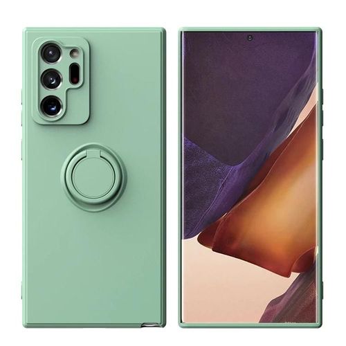 Coque Samsung Galaxy Note20 Ultra Silicone - Vert Menthe Anneau Béquille Vert Menthe