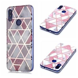 Xiaomi Redmi Note 7 Soft Tpu Case - Placage Rose Motif Marbre Rose