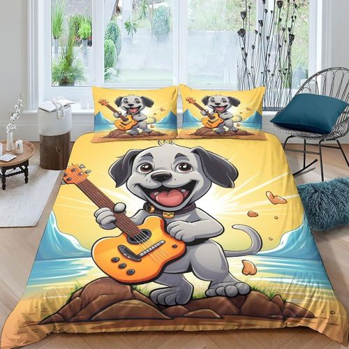 Bulldog 3d Parure De Lit Avec Housse De Couette Et Taies D'oreiller Pour Lit Double ( X Cm)