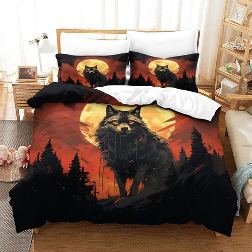 Housse De Couette Loup, Pi¿¿Ces Adc, Literie Imprim¿¿E, Animaux, Housse De Couette