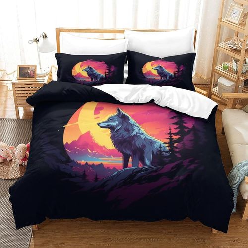 Wolf 3d Ensemble De Housse De Couette Motif Imprim¿¿ Literie Animaux Housse De Couette