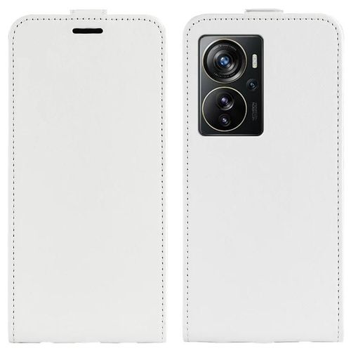 Étui En Cuir Zte Axon 40 Pro Flip - Blanc Texture Verticale Design Blanc
