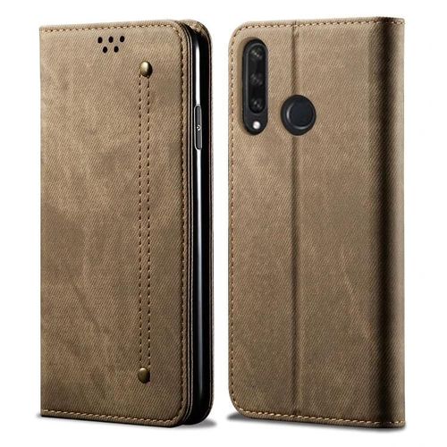 Étui Portefeuille Denim Texture Pour Huawei Y6p - Fentes Et Support Pour Cartes,Kaki Kaki
