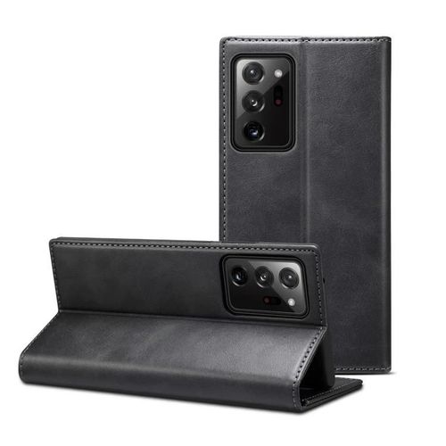 Étui En Cuir Samsung Galaxy Note20 Ultra - Veau Texture Flip,Noir Noir