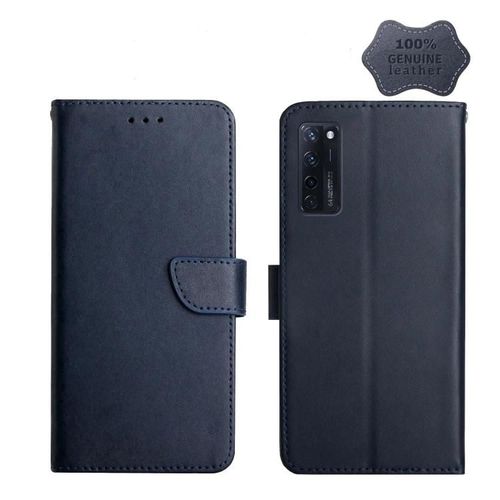 Étui À Rabat En Cuir Zte Axon 20 - Résistant Aux Empreintes Digitales,Bleu Couleur Bleu