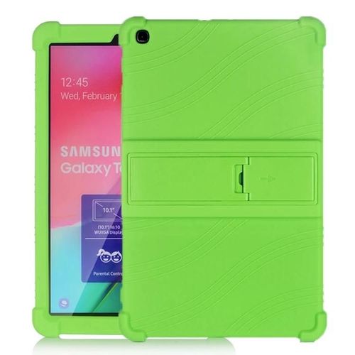 Galaxy Tab A 10.1 (2019) Coque De Protection En Silicone Avec Support Invisible - Vert