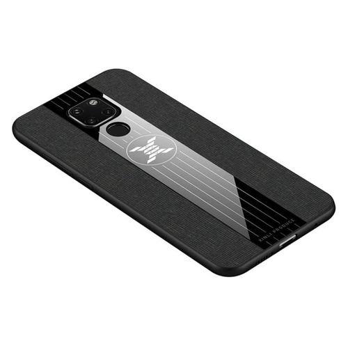 Coque Tpu Antichoc Pour Huawei Mate 20 - Xinli Couture Tissu Texture,Noir Noir