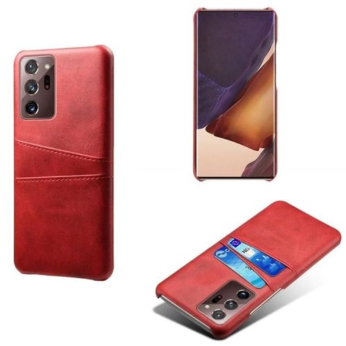 Coque Samsung Galaxy Note20 Ultra - Pc Antichoc + Cuir Pu,Deux Emplacements Pour Cartes,Rouge Rouge