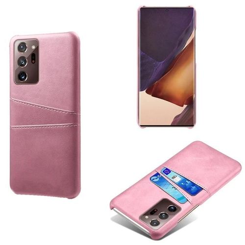 Coque Samsung Galaxy Note20 Ultra - Texture Mollet Antichoc,Deux Emplacements Pour Cartes,Rose Rose
