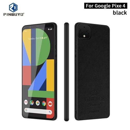 Coque Google Pixel 4 - Cuir Imperméable Anti-Chute Texture Pc + Tpu Par Pinwuyo Noir