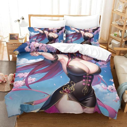 Anime Girl Housse De Couette Housse De Couette 3d Ensemble De Literie Imprim¨¦ Housse De Couette En Microfibre Pour Enfants Et Adultes Pi¨¨Ces Adc Avec Taies D'oreiller