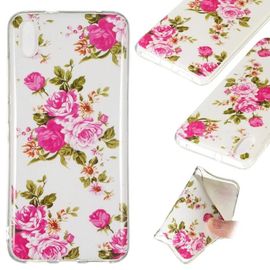 Coque Souple En Tpu Noctilucent Pour Xiaomi Redmi 7a - Flexible Rose Design Rose
