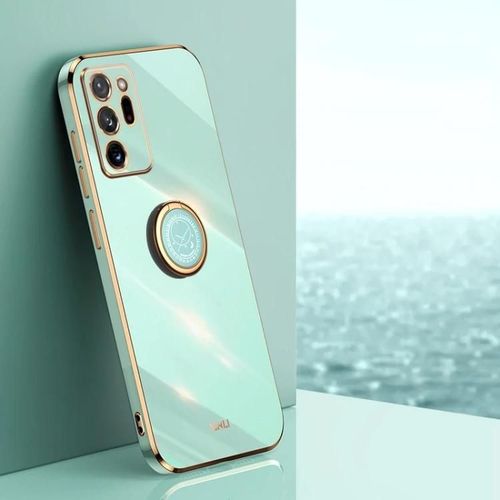 Coque Samsung Galaxy Note20 Ultra - Tpu 6d Électrolytique Avec Support D'anneau,Vert Menthe Vert Menthe