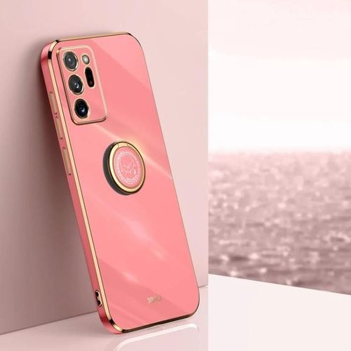 Coque Samsung Galaxy Note20 Ultra - Tpu 6d Electroplate Avec Support D'anneau,Rouge Aubépine Rouge Aubépine
