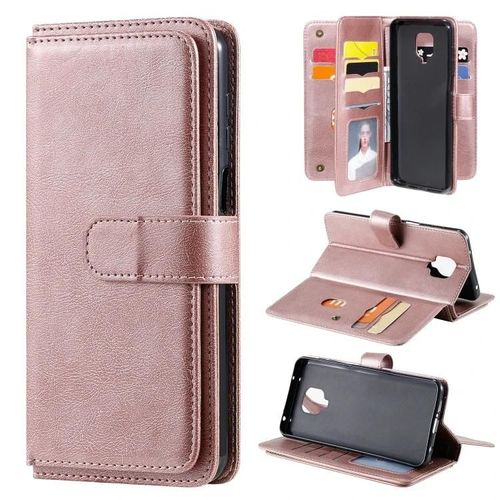 Etui En Cuir Pour Xiaomi Redmi Note 9s - Magnétique,10 Emplacements Pour Cartes,Portefeuille,Or Rose Or Rose