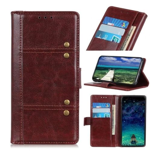 Nokia 8 V 5g Uw Étui À Rabat En Cuir - Crazy Horse Texture,Portefeuilles Et Emplacements Pour Cartes,Marron