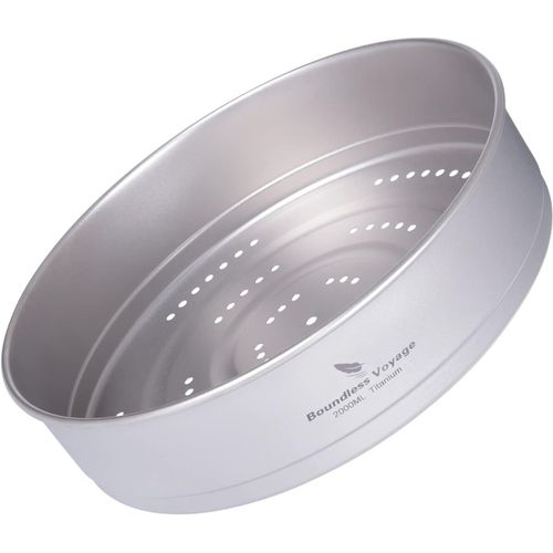 Lbgwp60-Bac À Vapeur En Titane 2L Pour L'Extérieur Pour Le Camping Batterie De Cuisine Léger Pique-Nique Pour Cuiseur Vapeur Voyage Ménage Passoire À Légumes Kit De Cuisson